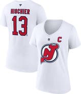 FANATICS Women's Fanatics Branded Nico Hischier White New Jersey Devils Special Edition 2.0 Name & Number V-Neck T-Shirt