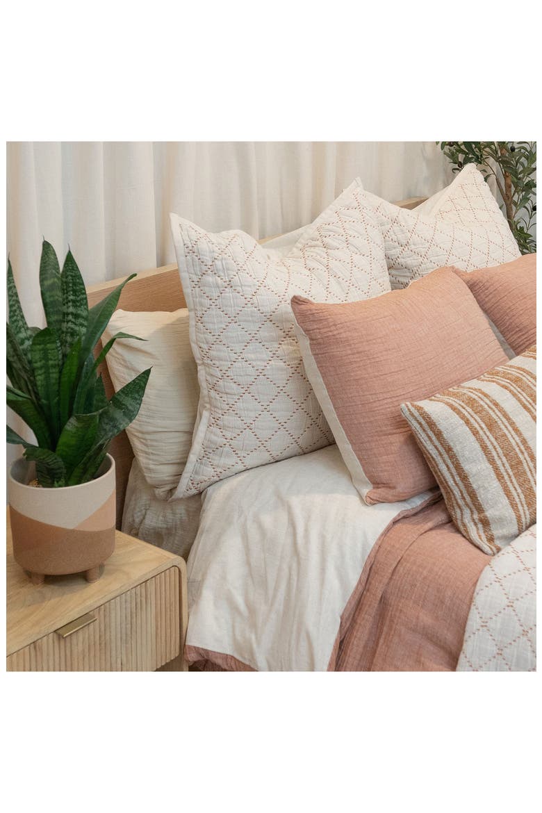 Diamond Stitch Set of 2 Euro Shams, Alternate, color, BEIGE