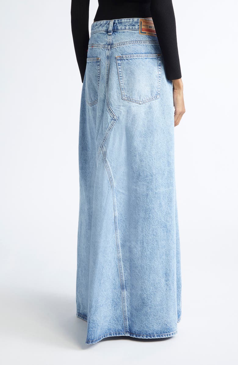 DIESEL<sup>®</sup> De-Pago Paneled Denim Maxi Skirt, Alternate, color, Denim