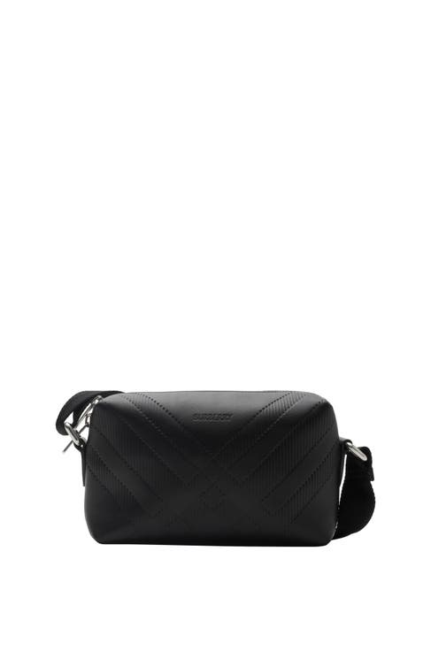 Embossed Check Crossbody Bag