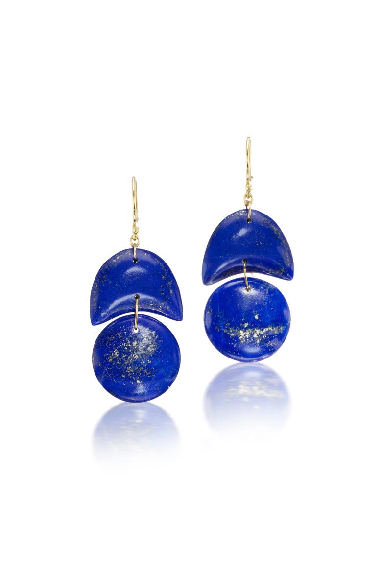 Lapis Tiny Arp Drop Earrings, Main, color, Labradorite