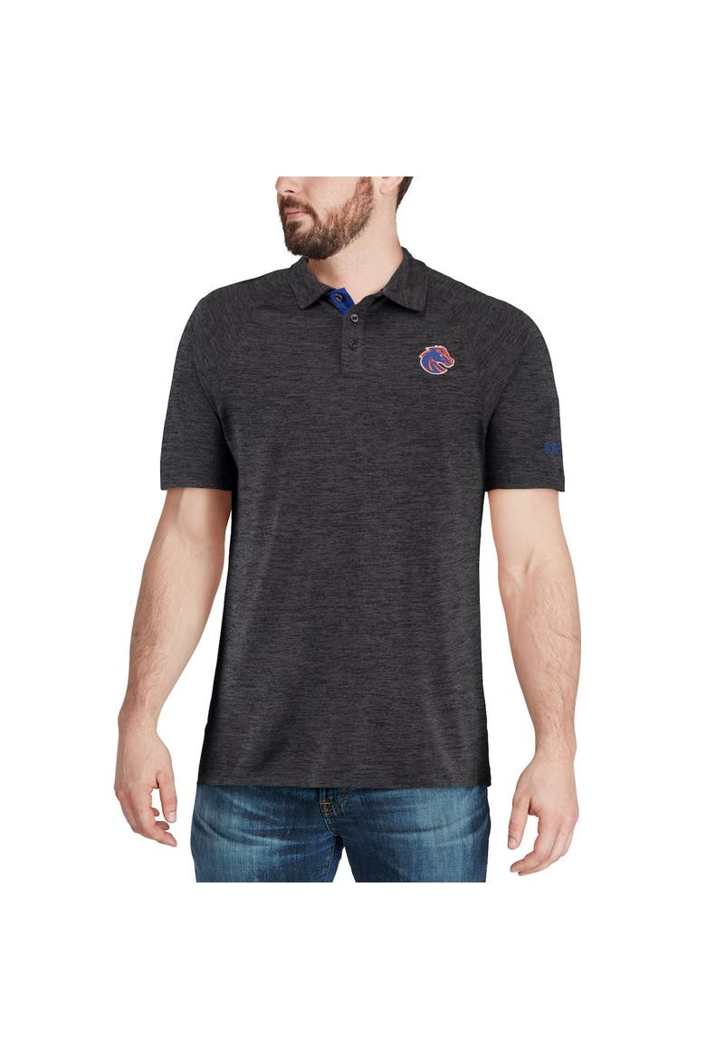 Men's Colosseum Heathered Black Boise State Broncos Down Swing Polo, Alternate, color, Heather Black