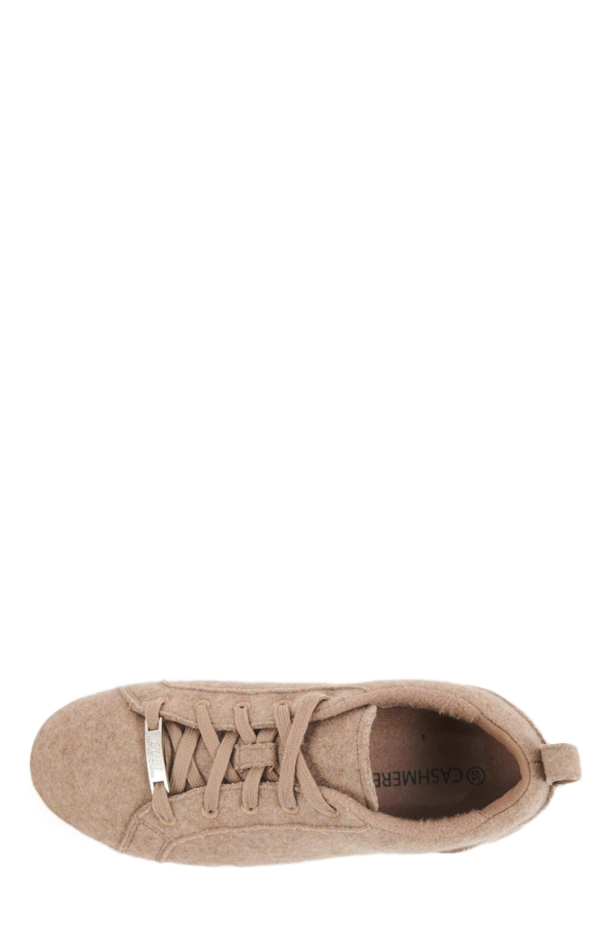 Cashmere Low Ankle Sneakers, Alternate, color, taupe