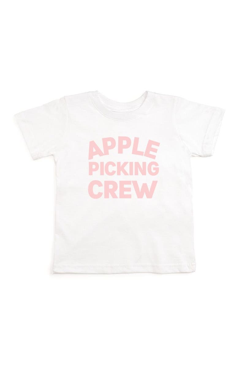 Sweet Wink Apple Picking Crew Short Sleeve T-Shirt, Main, color, White