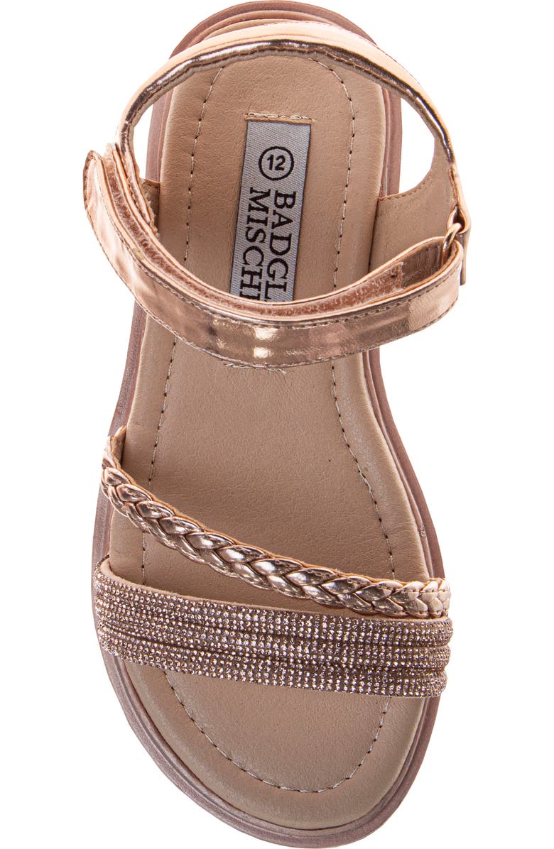 Badgley Mischka Collection Kids' Metallic Platform Sandal, Alternate, color, Rose Gold