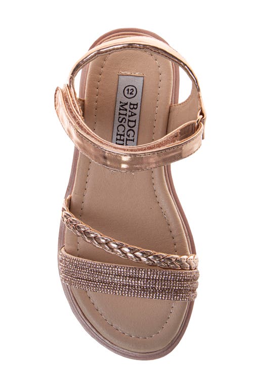 Badgley Mischka Collection Kids' Metallic Platform Sandal In Rose Gold