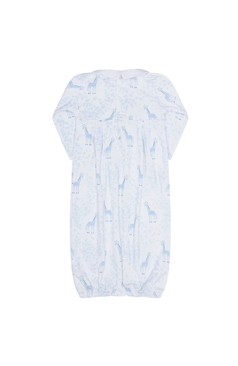 Nellapima Blue Giraffe Print Smocked Gown - Baby, Alternate, color, Blue