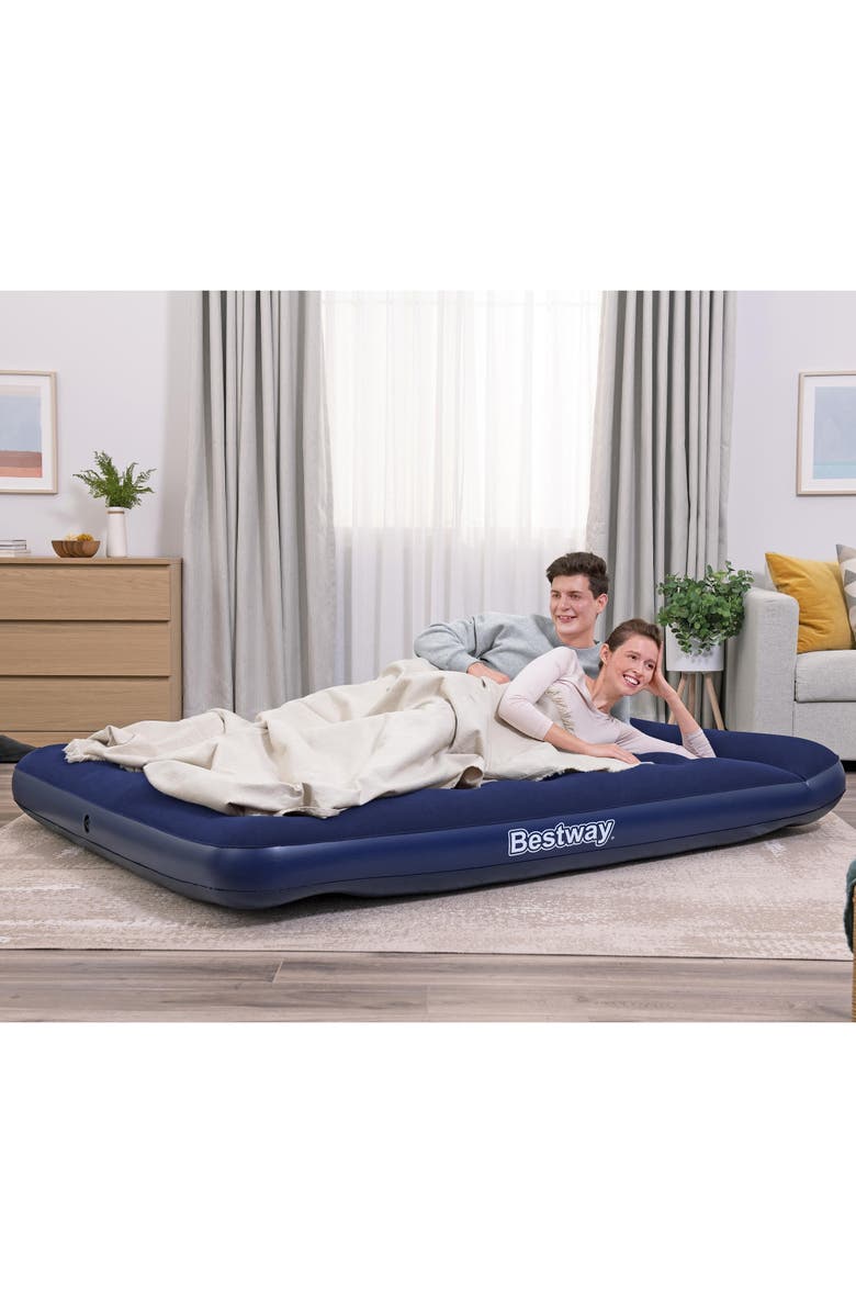 Bestway Easy Inflate Flocked Queen Air Mattress, Alternate, color, Multicolored