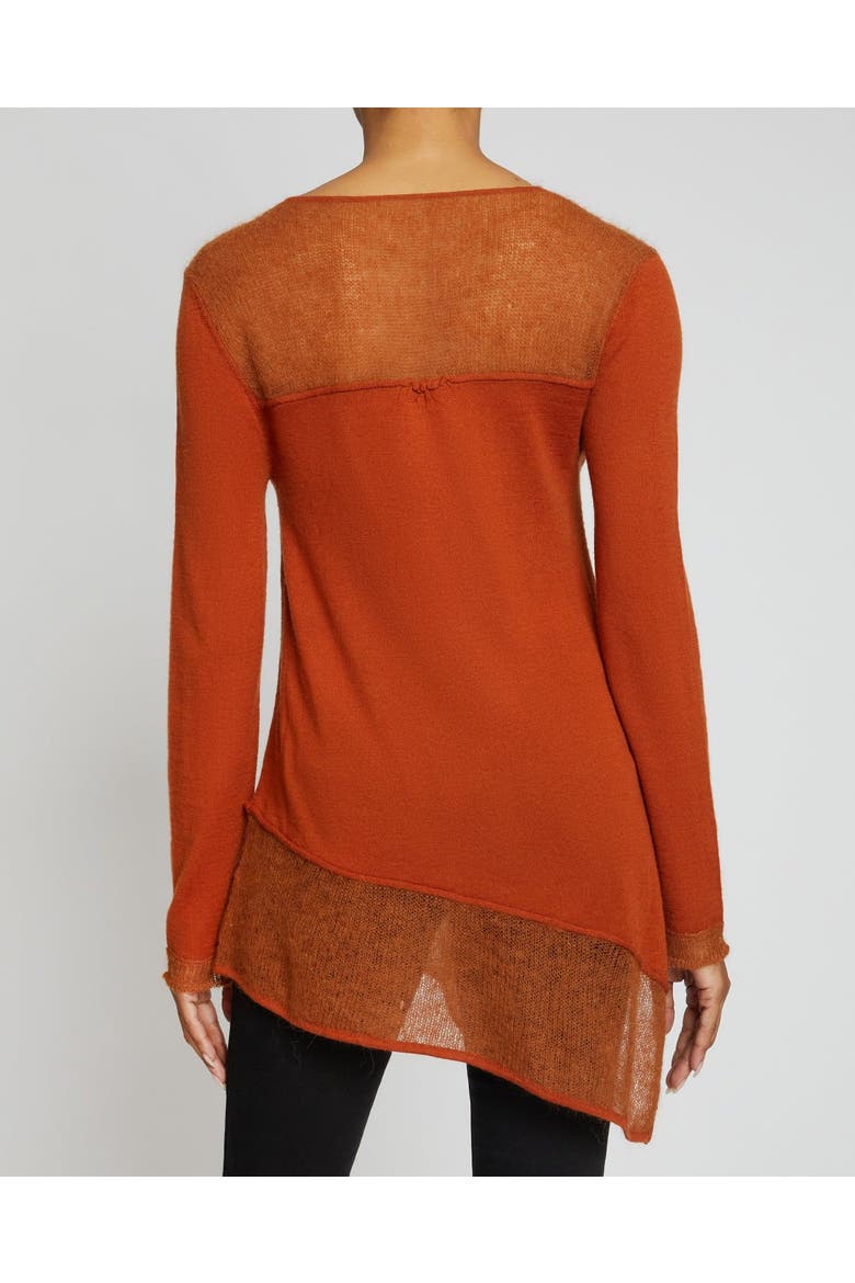 Wella Asymmetrical Knit Sweater In Merino Wool, Alternate, color, SEDONA ORANGE