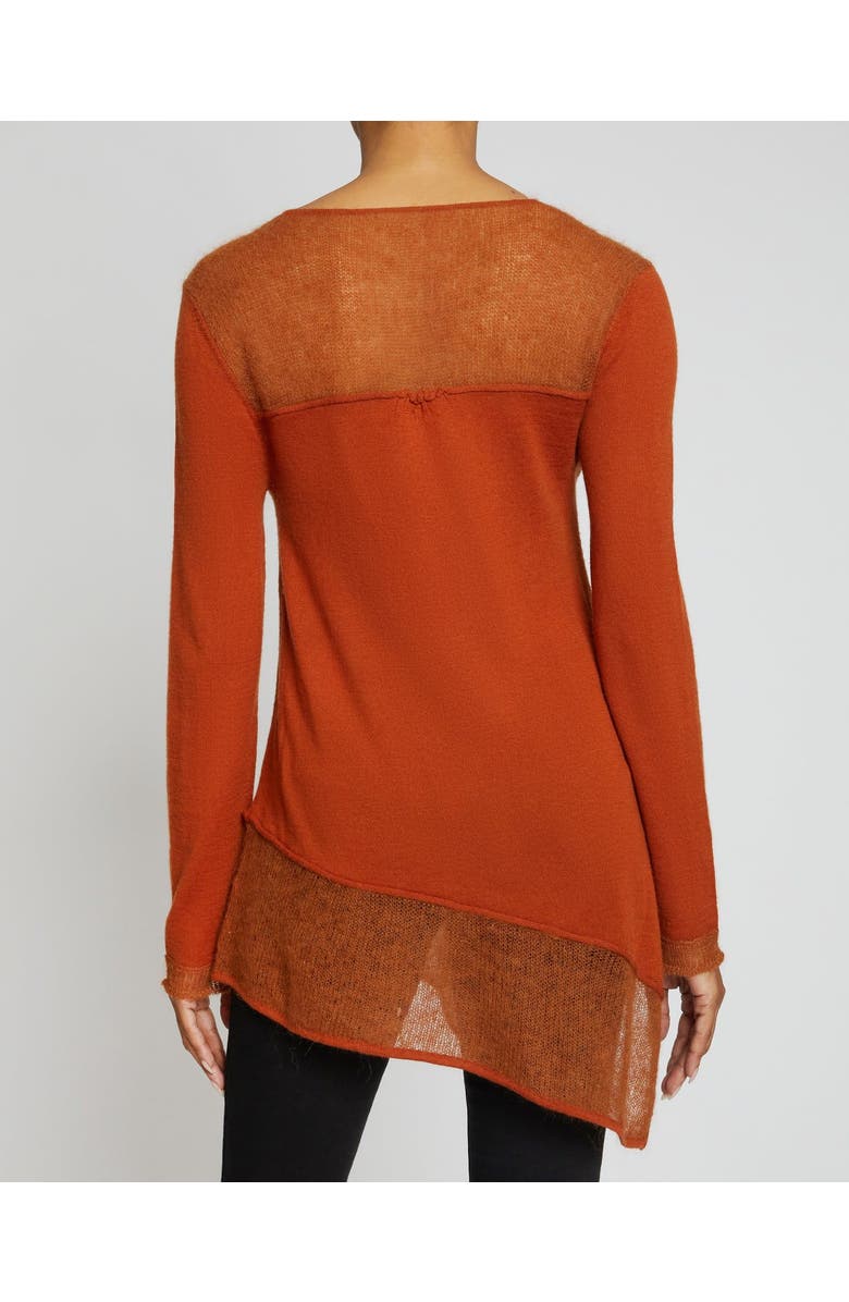 Santorelli Wella Asymmetrical Knit Sweater In Merino Wool, Alternate, color, Sedona Orange