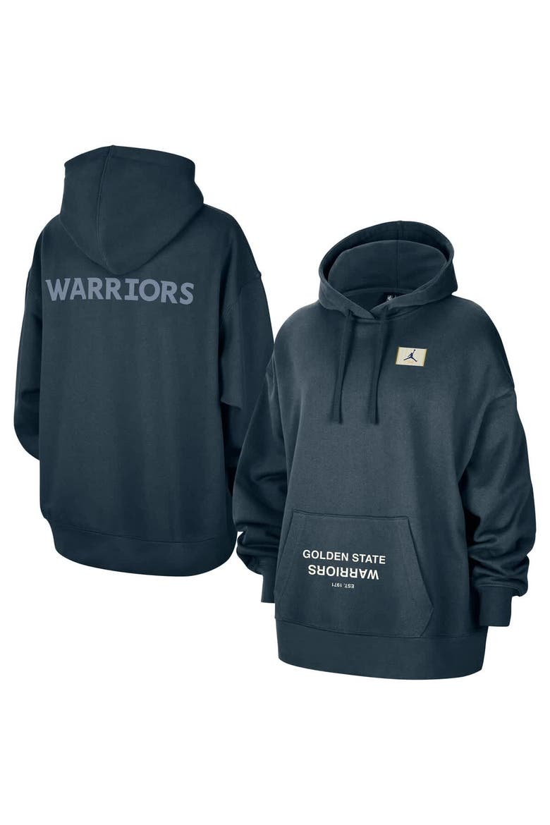 Women's Jordan Brand  Navy Golden State Warriors Courtside Statement Edition Oversize Pullover Hoodie, Alternate, color, Navy