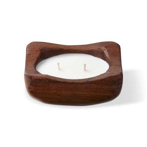 Flora Scented Soy Paraffin Wax Candle in Wood Base