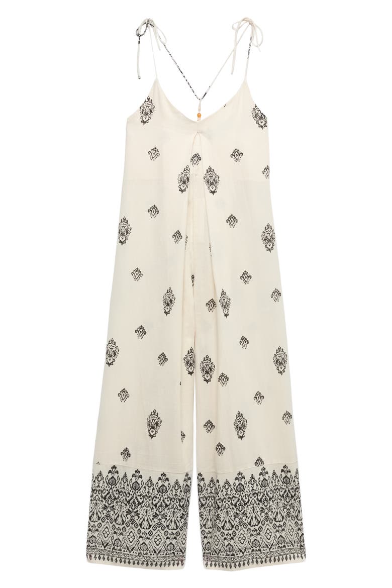 Print Cotton Jumpsuit, Alternate, color, ECRU IVORY