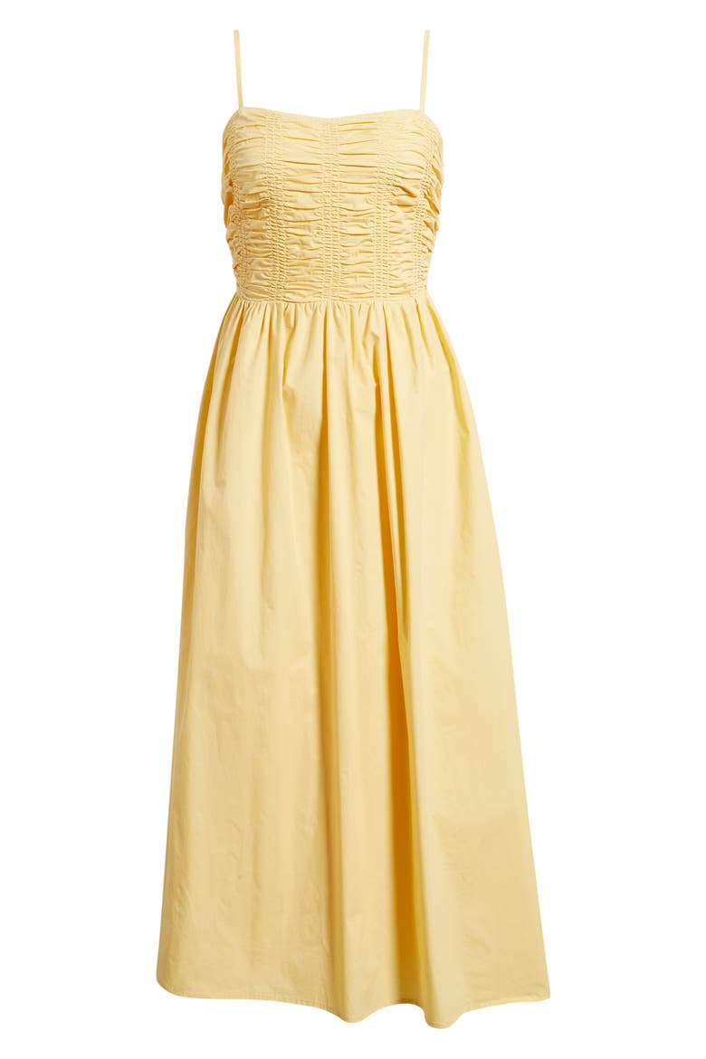 Smock Bodice Cotton Sundress, Alternate, color, BUTTER YELLOW