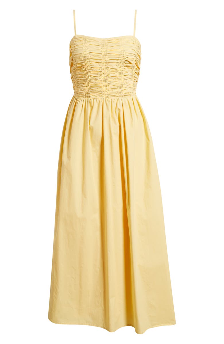 FREEMARKET Smock Bodice Cotton Sundress, Alternate, color, Butter Yellow