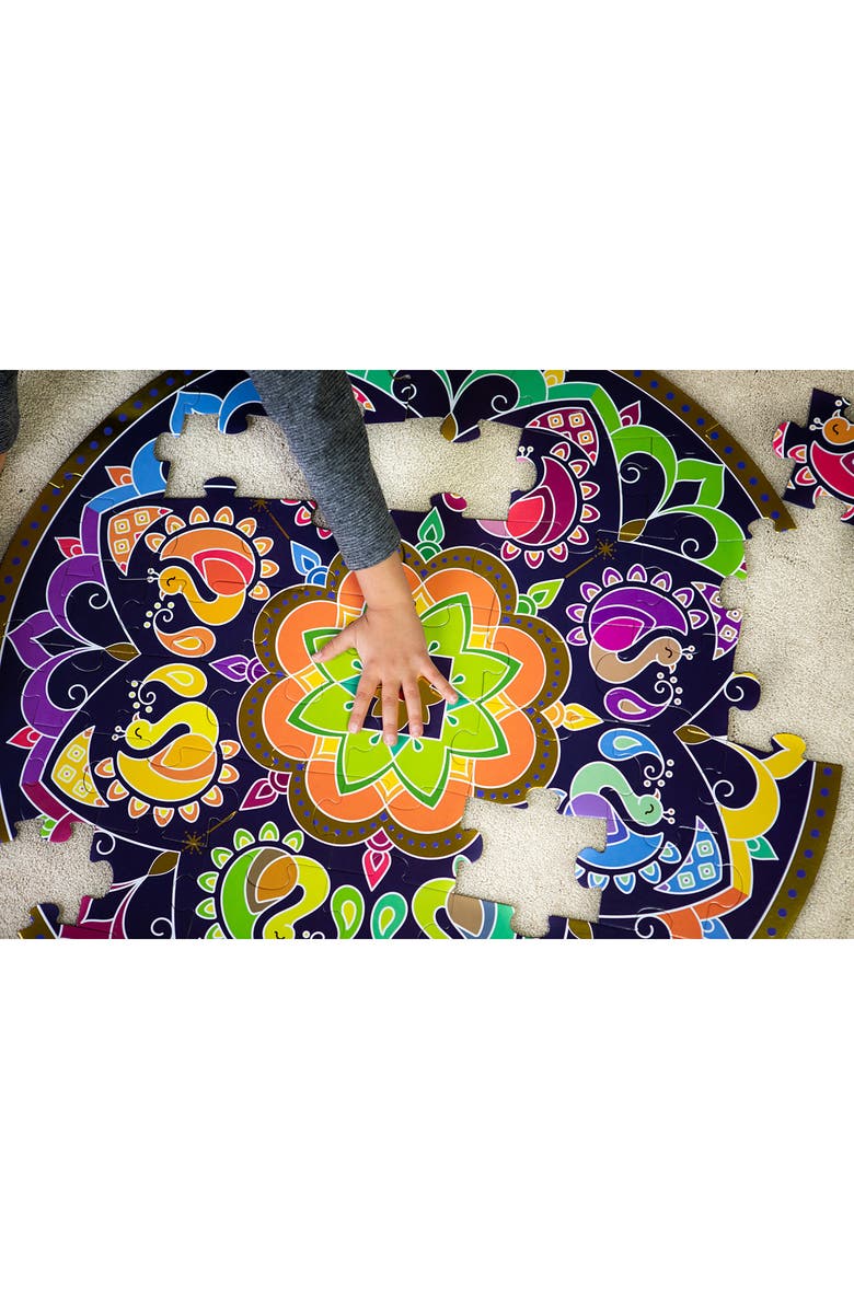 KULTURE KHAZANA Rangoli Mandala Circular 48-Piece Floor Puzzle, Alternate, color,