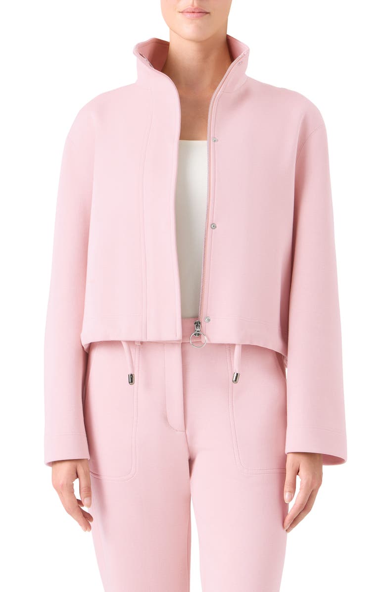 Akris punto Boxy Wool Crop Jacket, Main, color, Rose