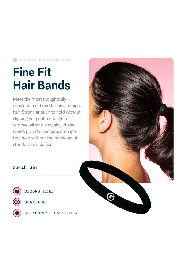 Fine Fit Hair Bands, Alternate, color, Black