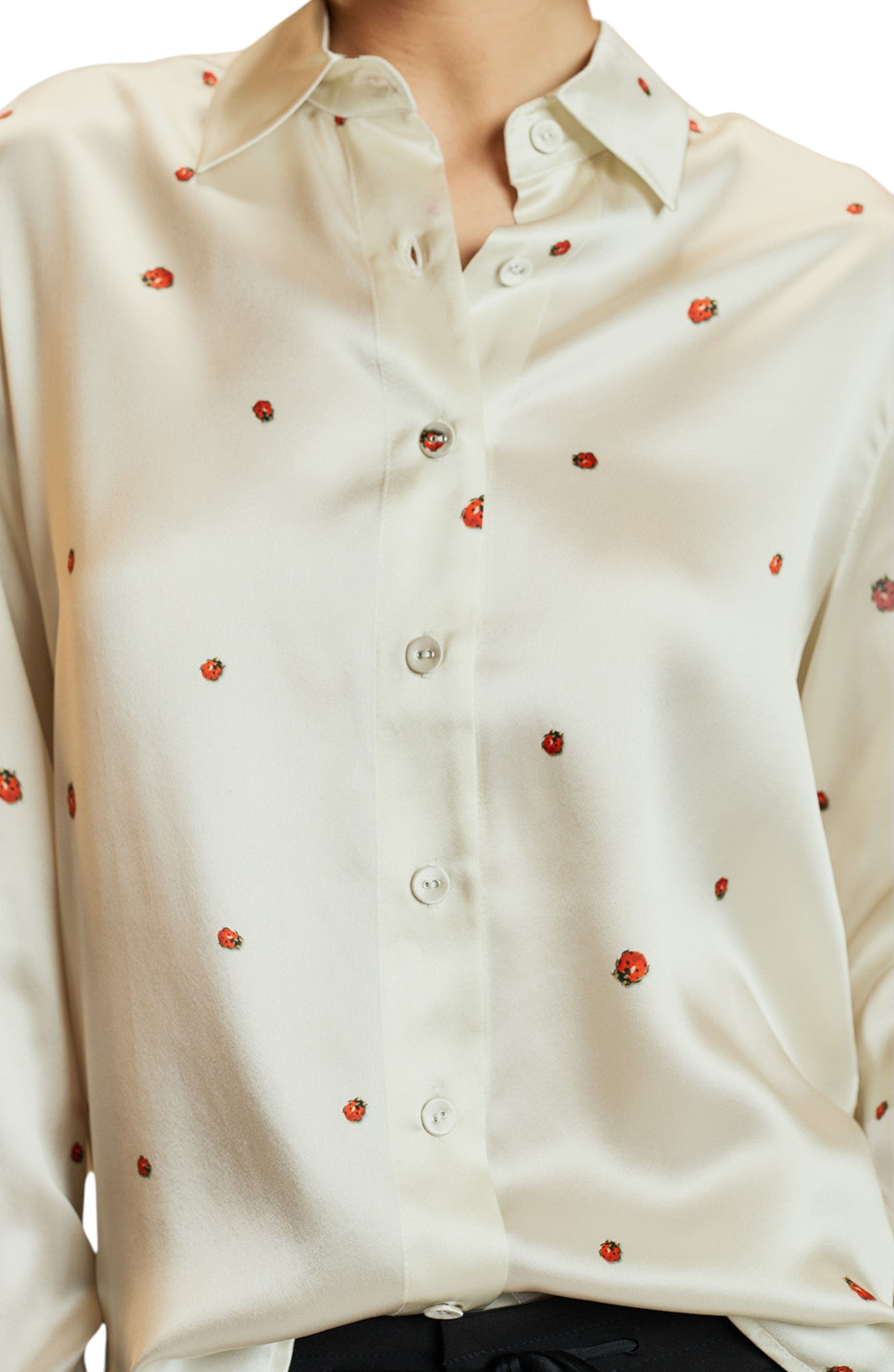 Cynthia Rowley Ladybug Silk Blouse (Women) | Nordstrom