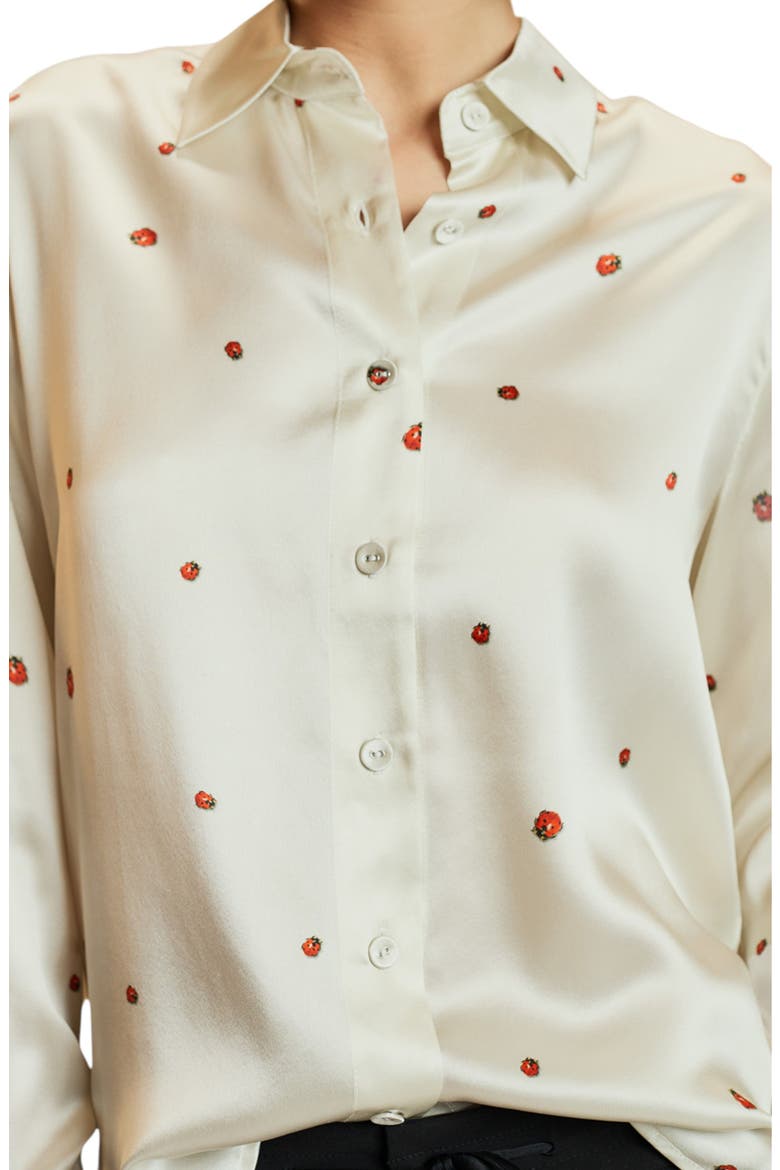 Ladybug Silk Blouse, Alternate, color, White