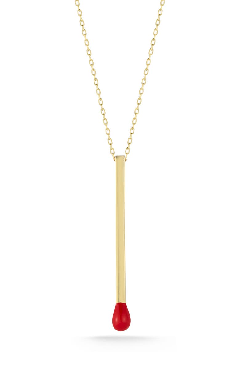 SPHERA MILANO 14K Gold Plated Sterling Silver Match Pendant Necklace, Main, color, Yellow Gold