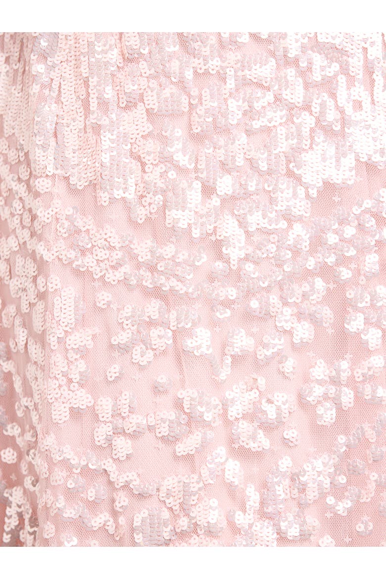 Anais Sequin 3/4 Sleeve Maxi Gown, Alternate, color, Seashell