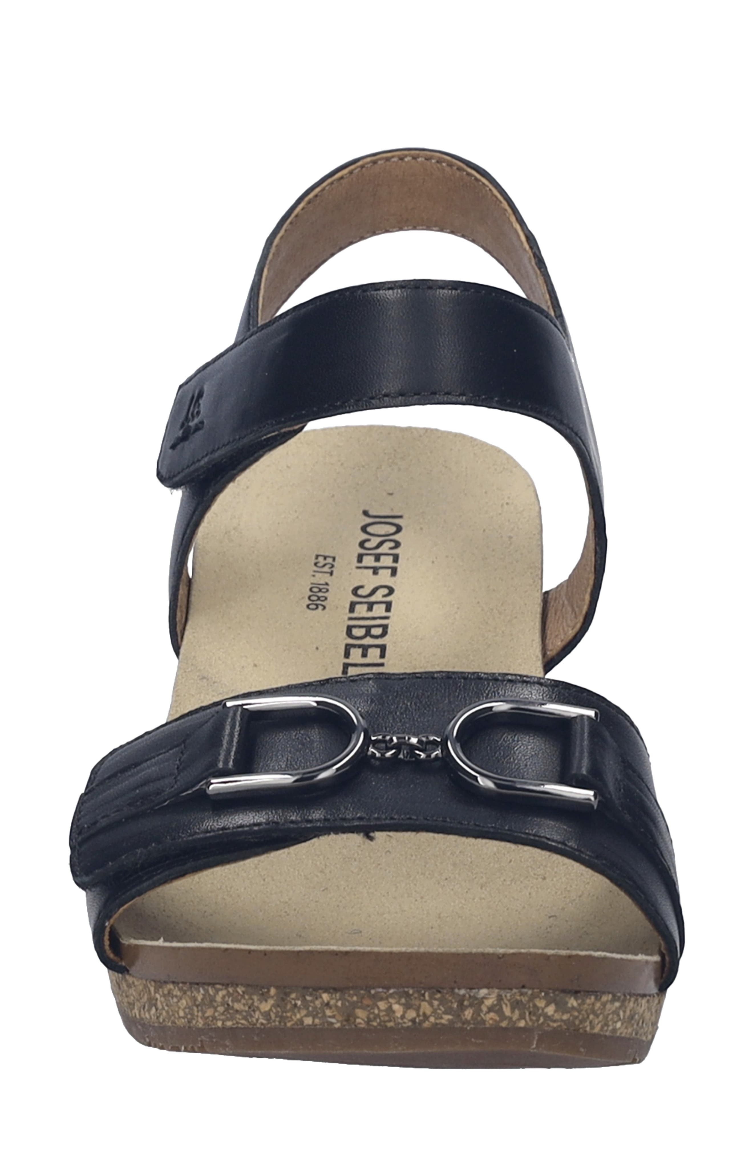 Josef Seibel Grace Ankle Strap Sandal, Alternate, color, Black