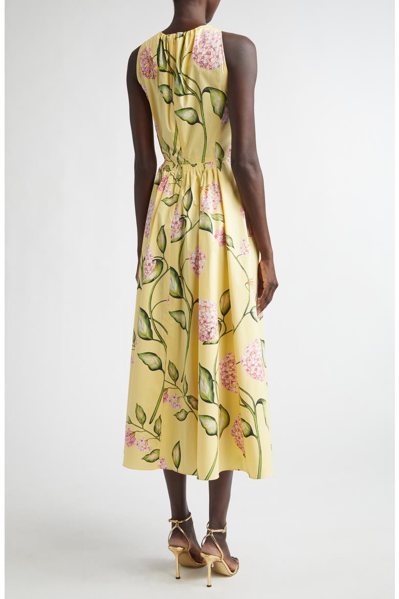 Floral Stretch Poplin Dress, Alternate, color, PINK/ BUTTER