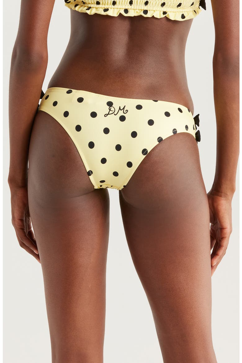 Shirred Bow Bikini Bottoms, Alternate, color, YELLOW