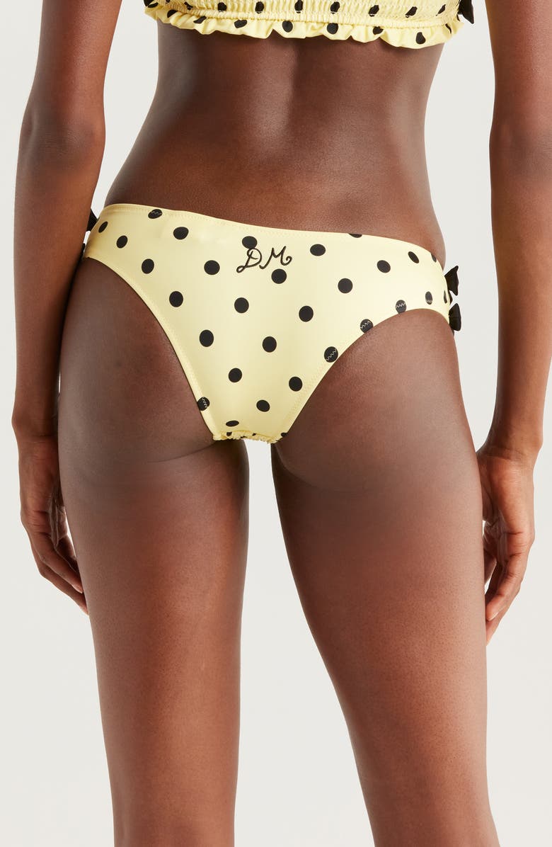 Damson Madder Shirred Bow Bikini Bottoms, Alternate, color, Yellow