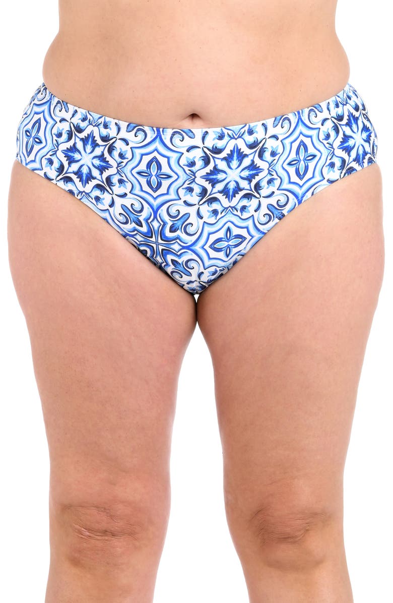 La Blanca Alborian Mid Rise Bikini Bottoms, Main, color, Blue
