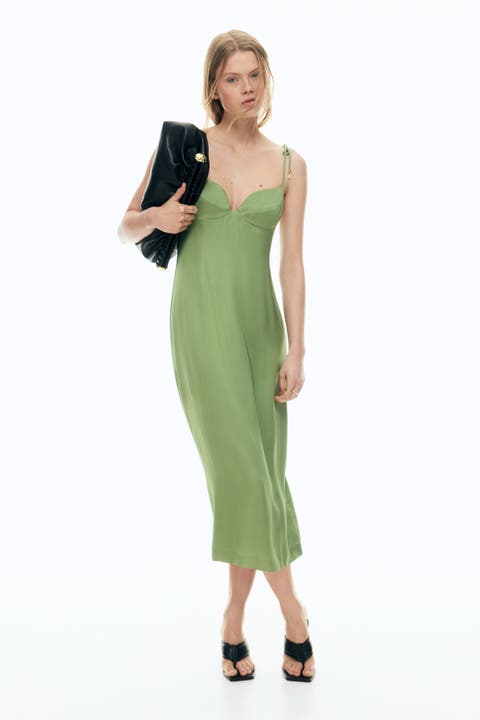 Tie-strap satin dress