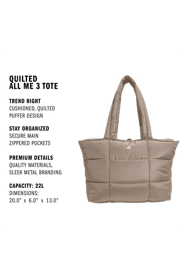 All Me Quilted Tote, Alternate, color, CHALKY BROWN