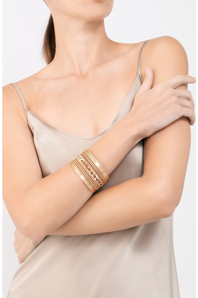 Multistrand Layered Cuff Bracelet, Alternate, color, GOLD