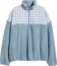 HAPPY CAMP3R Gingham Aria Colorblock Quarter Zip Pullover