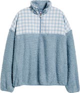 HAPPY CAMP3R Gingham Aria Colorblock Quarter Zip Pullover