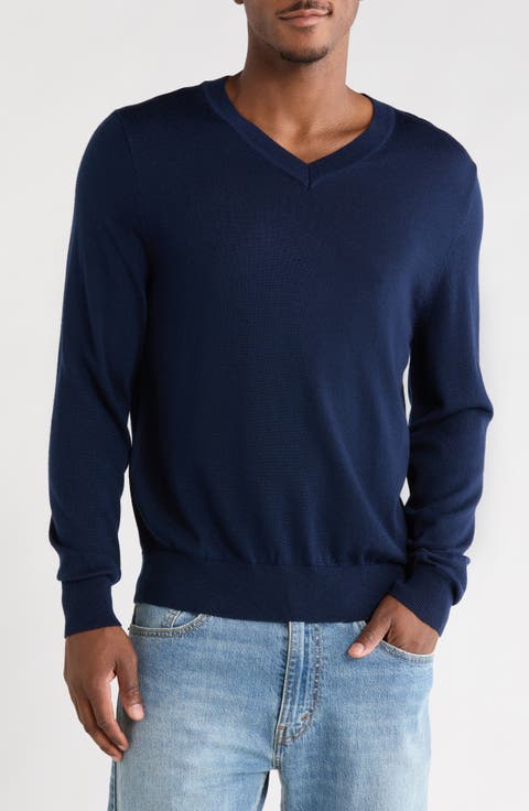 Washable Merino Wool V-Neck Sweater
