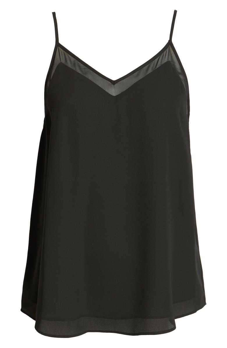 1.STATE Chiffon Inset Tank, Alternate, color, Rich Black