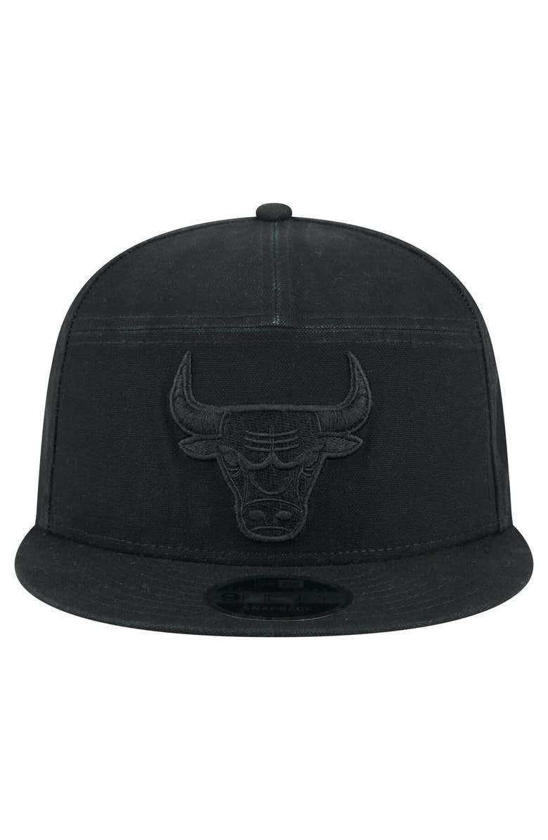 New Era Men's New Era Black Chicago Bulls Adventure Canvas Split Panel 9FIFTY Snapback Hat, Alternate, color, Black