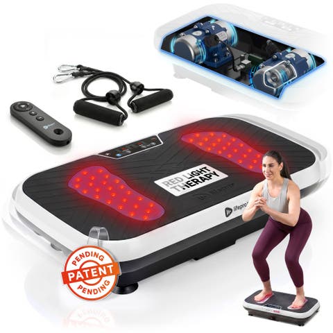 VibraRed Vibration Plate with Red Light 99 Speeds & Resistance Bands