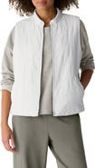 Eileen Fisher Quilted Linen & Cotton Vest