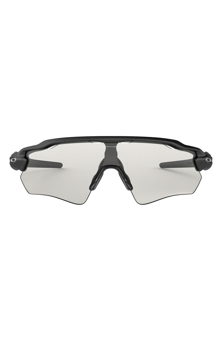 Oakley Radar<sup>®</sup> EV Path 138mm Polarized Photochromic Shield Wrap Sunglasses, Main, color, Steel/ Black