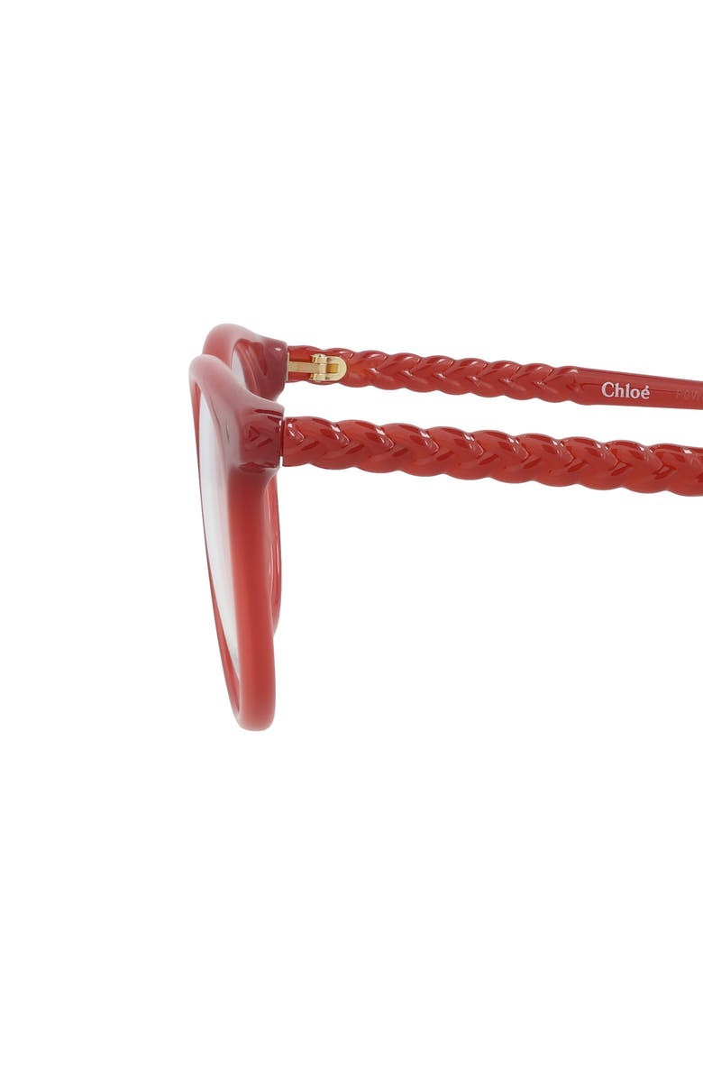 Chloé Core 49mm Cat Eye Optical Glasses, Alternate, color, Orange Orange Transparent