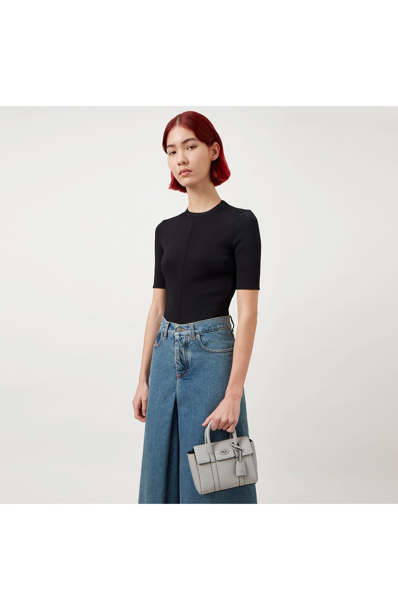 Mulberry Mini Bayswater Leather Tote, Alternate, color, 