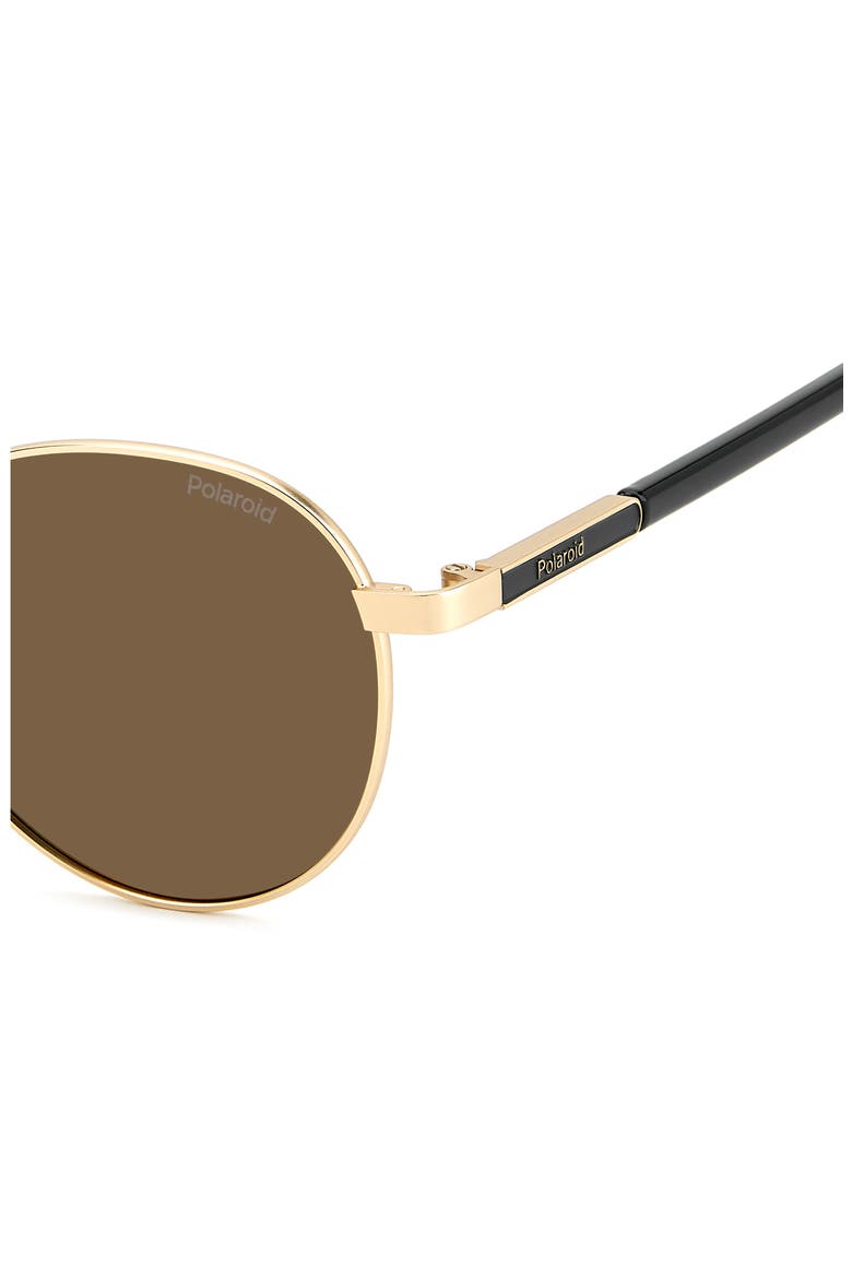 53mm Polarized Round Sunglasses, Alternate, color, MATTE GOLD/ BRONZE