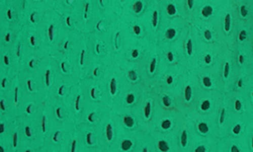 Vince Camuto Halter Neck Cotton Eyelet Midi Dress In Green