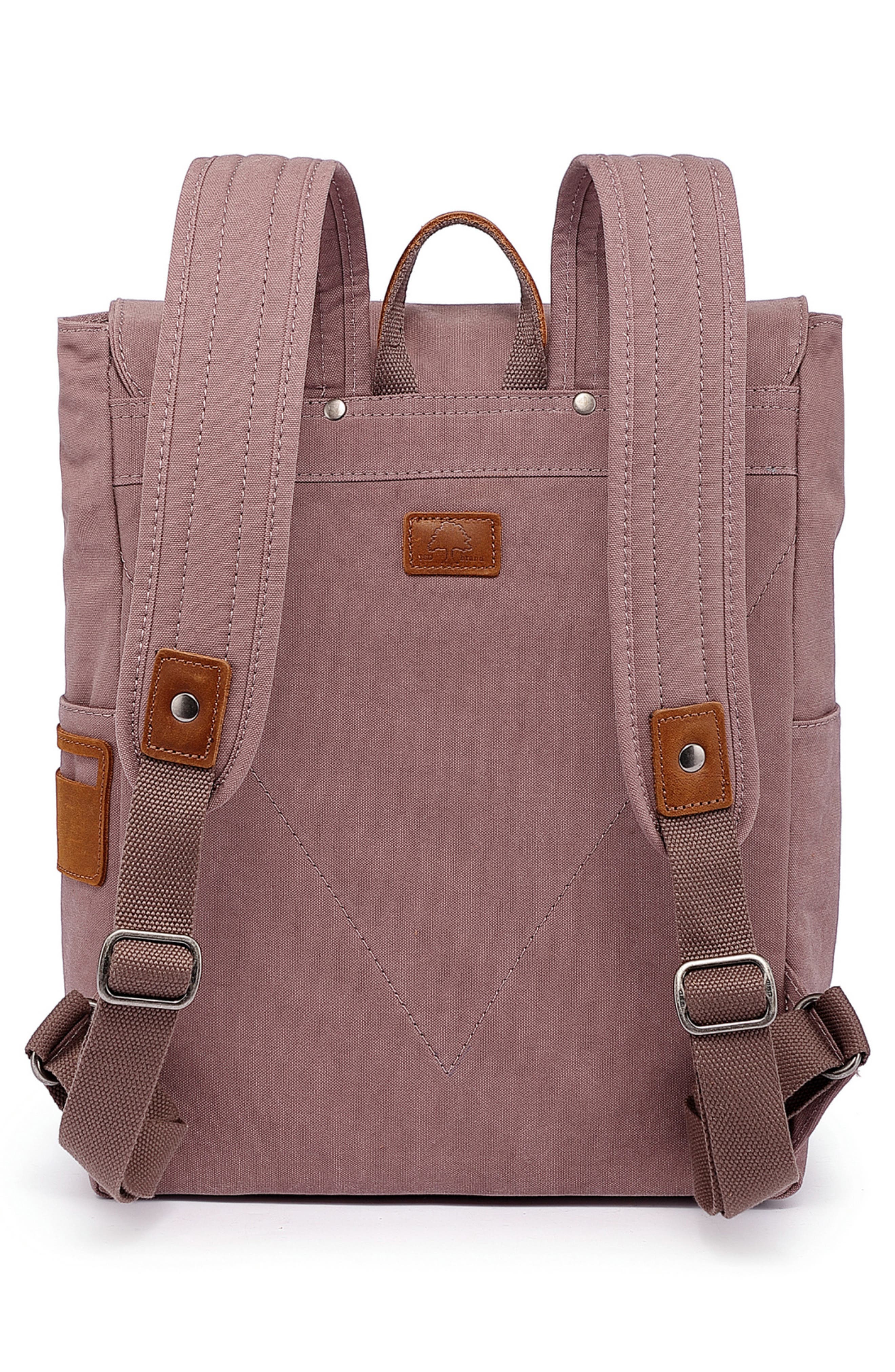 Sunny Trail Canvas Backpack, Alternate, color, BROWN