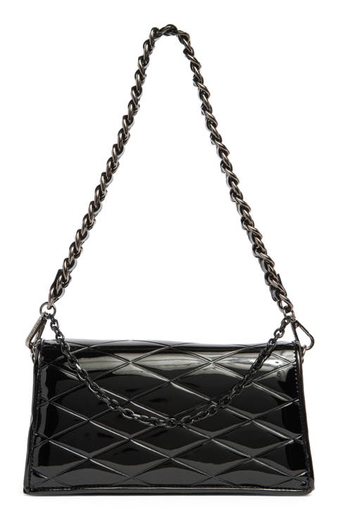 Brona Quilt Embossed Patent Shoulder Bag