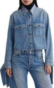 AGOLDE Hewitt Cropped Long Sleeve Shirt