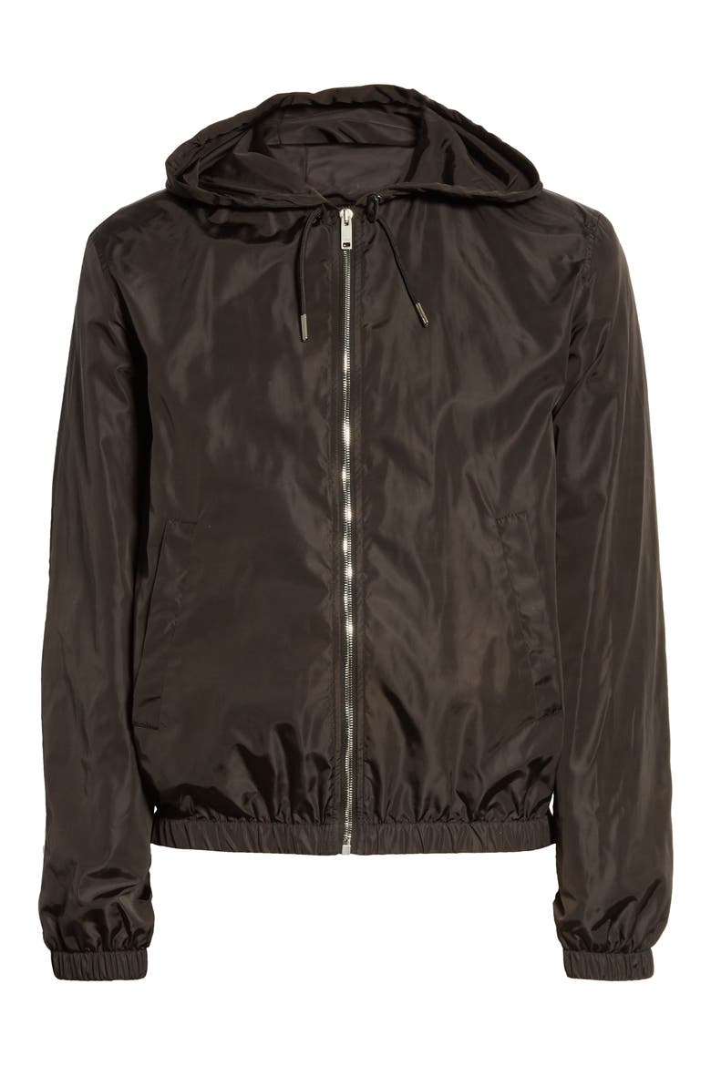 Print Windbreaker Jacket, Alternate, color, BLACK